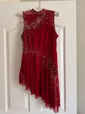 Red bedazzled Dance / Figure Skating Competition Dress